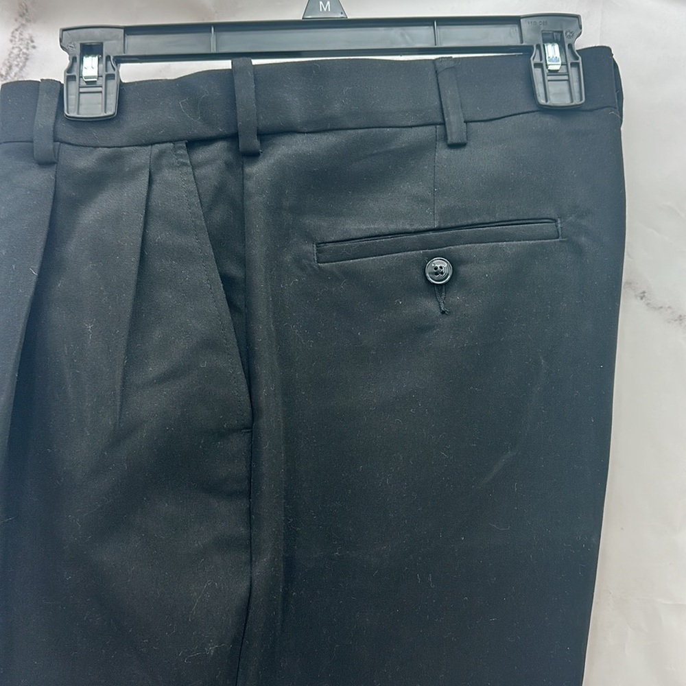 SAVANE Men’s Dress Slacks Pants aNonIron Pleated Black comfort waist 32w 30L - Picture 6 of 7